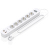 Regleta con Interruptor Aisens ASPS-2A2C16-W/ 6 Tomas de Corriente/ 2 USB - 2 USB Tipo-C/ Cable 1.4m/ Blanco