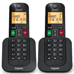 Teléfono Inalámbrico Gigaset Elemental 400 DUO/ Negro