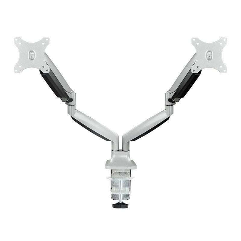 Soporte de Mesa para 2 Monitores TooQ DB3132TNR-S/ Giratorio/ Inclinable/ hasta 9kg