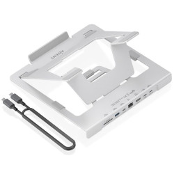 Soporte de Sobremesa - Docking USB Tipo-C Aisens ASUC-7P045-GR/ 1xUSB/ 1xUSB Tipo-C/ 1xHDMI/ 1xRJ45/ 1xLector de Tarjetas/ 1x...