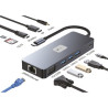 Docking USB Tipo-C Leotec LEDS03/ 3xUSB/ 1xUSB Tipo-C PD/ 1xHDMI 4K/ 1xDisplayPort/ 1xVGA/ 1xAudio/ 1xRJ45/ 1xLector Tarjetas...
