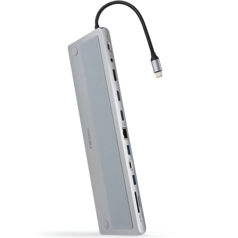 Docking Tipo-C Nanocable 10.16.1012/ 3xUSB/ 1xUSB Tipo-C/ 2xHDMI 4K/ 1xDisplayPort/ 1xRJ45/ 1xLector tarjetas/ 1xJack 3.5/ 1x...