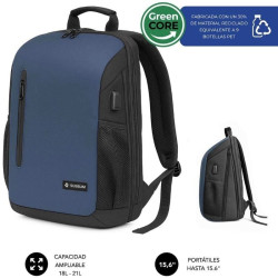 Mochila Subblim Xpand Air Padding Backpack para Portátiles hasta 15.6'/ 21L/ Puerto USB/ Azul