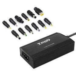 Cargador de Portátil TooQ TQLC-100BS01M/ 1xUSB/ 100W/ Manual/ 12 Conectores/ Voltaje 12-24V