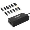 Cargador de Portátil TooQ TQLC-100BS01M/ 1xUSB/ 100W/ Manual/ 12 Conectores/ Voltaje 12-24V