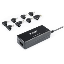 Cargador de Portátil TooQ TQLC-65BS02AT/ 65W/ 1xUSB/ Automático/ 8 Conectores/ Voltaje 18.5-20V/ 1 USB