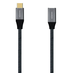 Cable Alargador USB 3.2 Tipo-C Aisens A107-0635 20GBPS 5A 100W/ USB Tipo-C Macho - USB Tipo-C Hembra/ Hasta 100W/ 2500Mbps/ 1...