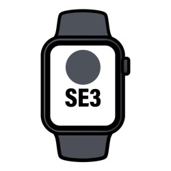 Apple Watch SE3/ GPS/ 40mm/ Caja de Aluminio Medianoche/ Correa Deportiva Negra S/M