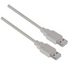 Cable USB 2.0 Aisens A101-0022/ USB Macho - USB Macho/ Hasta 2.5W/ 60Mbps/ 2m/ Beige