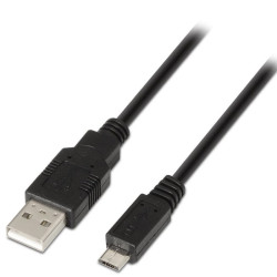 Cable USB 2.0 Aisens A101-0029/ USB Macho - MicroUSB Macho/ 3m/ Negro