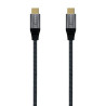 Cable USB 3.2 Tipo-C Aisens A107-0671 20GBPS 100W/ USB Tipo-C Macho - USB Tipo-C Macho/ Hasta 100W/ 20Gbps/ 1m/ Gris