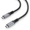 Cable USB 4.0 Tipo-C Aisens A156-0993/ USB Tipo-C Macho - USB Tipo-C Macho/ Hasta 240W/ 40Gbps/ 50cm/ Negro