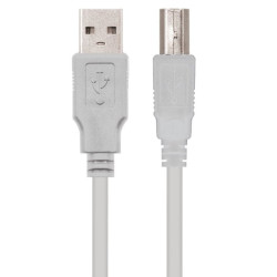 Cable USB 2.0 Impresora Nanocable 10.01.0104/ USB Tipo-B Macho - USB Macho/ 3m/ Beige