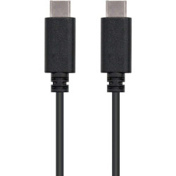 Cable USB 2.0 Tipo-C Nanocable 10.01.2301/ USB Tipo-C Macho - USB Tipo-C Macho/ 480Mbps/ 1m/ Negro