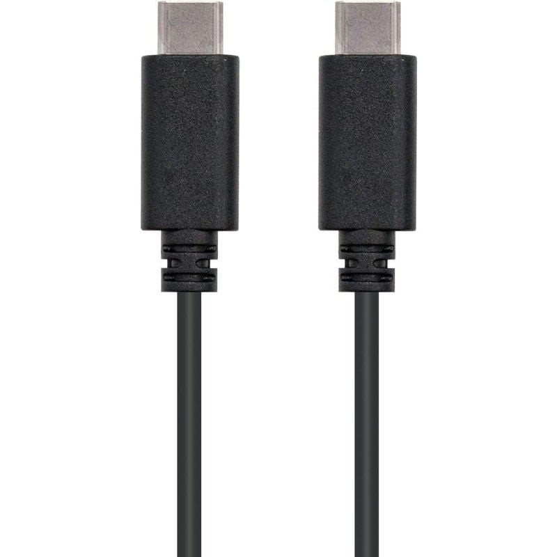 Cable USB 2.0 Tipo-C Nanocable 10.01.2301/ USB Tipo-C Macho - USB Tipo-C Macho/ 480Mbps/ 1m/ Negro