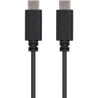 Cable USB 2.0 Tipo-C Nanocable 10.01.2301/ USB Tipo-C Macho - USB Tipo-C Macho/ 480Mbps/ 1m/ Negro