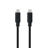 Cable USB 3.1 Tipo-C Nanocable 10.01.4100/ USB Tipo-C Macho - USB Tipo-C Macho/ Hasta 100W/ 10Gbps/ 50cm/ Negro