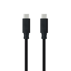 Cable USB 3.1 Tipo-C Nanocable 10.01.4101-L150/ USB Tipo-C Macho - USB Tipo-C Macho/ Hasta 100W/ 10Gbps/ 1.5m/ Negro