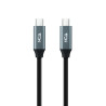 Cable USB 3.2 Nanocable 10.01.4300/ USB Tipo-C Macho - USB Tipo-C Macho/ Hasta 100W/ 20Gbps/ 50cm/ Gris y Negro