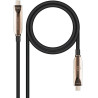 Cable USB 3.2 Tipo-C AOC Nanocable 10.01.4615/ USB Tipo-C Macho - USB Tipo-C Macho/ Hasta 60W/ 10Gbps/ 15m/ Negro