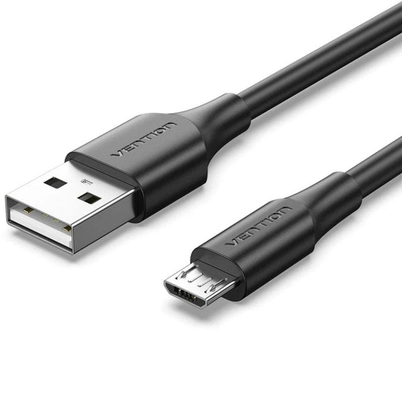 Cable USB 2.0 Vention CTIBC/ USB Macho - MicroUSB Macho/ Hasta 60W/ 480Mbps/ 25cm/ Negro