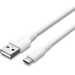 Cable USB 2.0 Vention CTIWF/ USB Macho - MicroUSB Macho/ Hasta 60W/ 480Mbps/ 1m/ Blanco