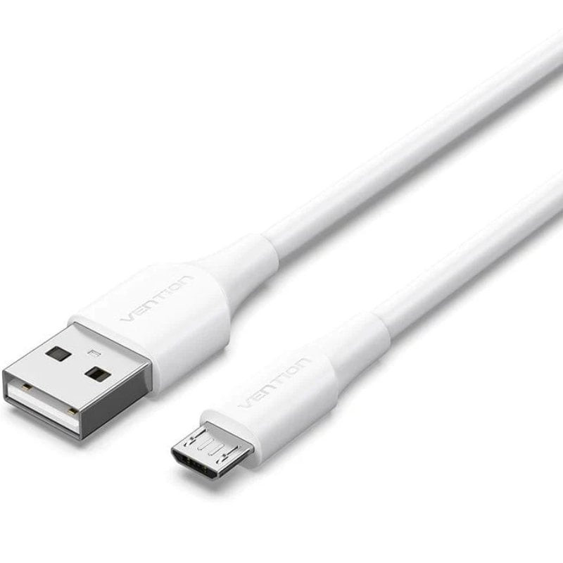 Cable USB 2.0 Vention CTIWF/ USB Macho - MicroUSB Macho/ Hasta 60W/ 480Mbps/ 1m/ Blanco