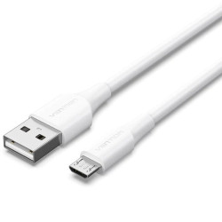 Cable USB 2.0 Vention CTIWG/ USB Macho - MicroUSB Macho/ Hasta 60W/ 480Mbps/ 1.5m/ Blanco