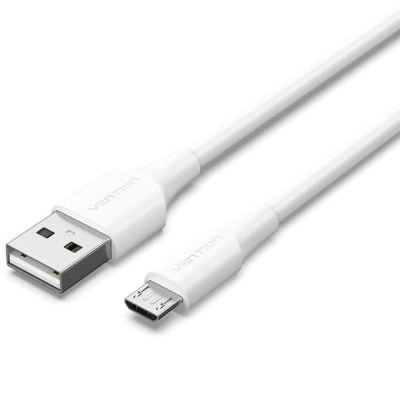 Cable USB 2.0 Vention CTIWG/ USB Macho - MicroUSB Macho/ Hasta 60W/ 480Mbps/ 1.5m/ Blanco