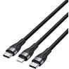Cable USB Tipo-C Vention H17BAV/ USB Tipo-C Macho - Lightning Macho/ USB Tipo-C Macho/ 60W/ 480Mbps/ 1.2m/ Negro