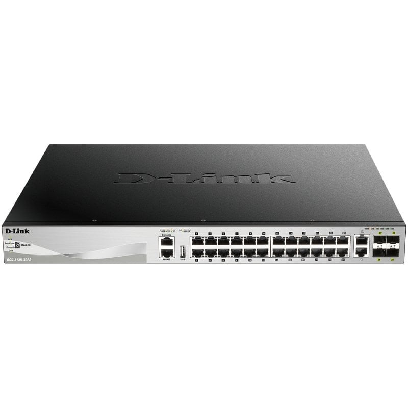 Switch Gestionable D-Link DGS-3130-30PS/E 26 Puertos/ RJ-45 10/100/1000/ SFP