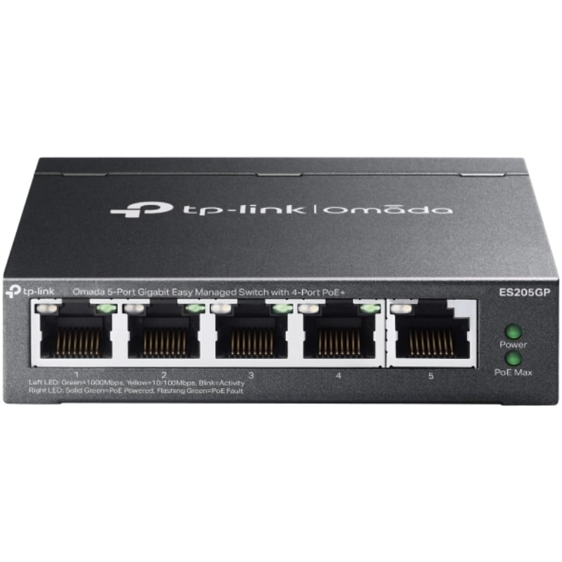 Switch TP-Link Omada ES205GP 5 Puertos/ RJ-45 10/100/1000/ PoE+