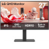 Monitor Profesional LG 27BA45QB-B 27'/ QHD/ Multimedia/ Regulable en altura/ Negro
