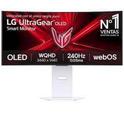 Smart Monitor Gaming Ultrapanorámico Curvo LG UltraGear 34GX90SA-W 34'/ WQHD/ Multimedia/ 0.03ms/ 240Hz/ OLED/ Regulable en a...