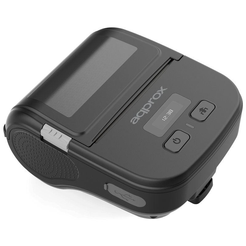 Impresora de Tickets Approx appPOS80PORTABLE/ Térmica/ Ancho papel 80mm/ USB-Bluetooth/ Negra