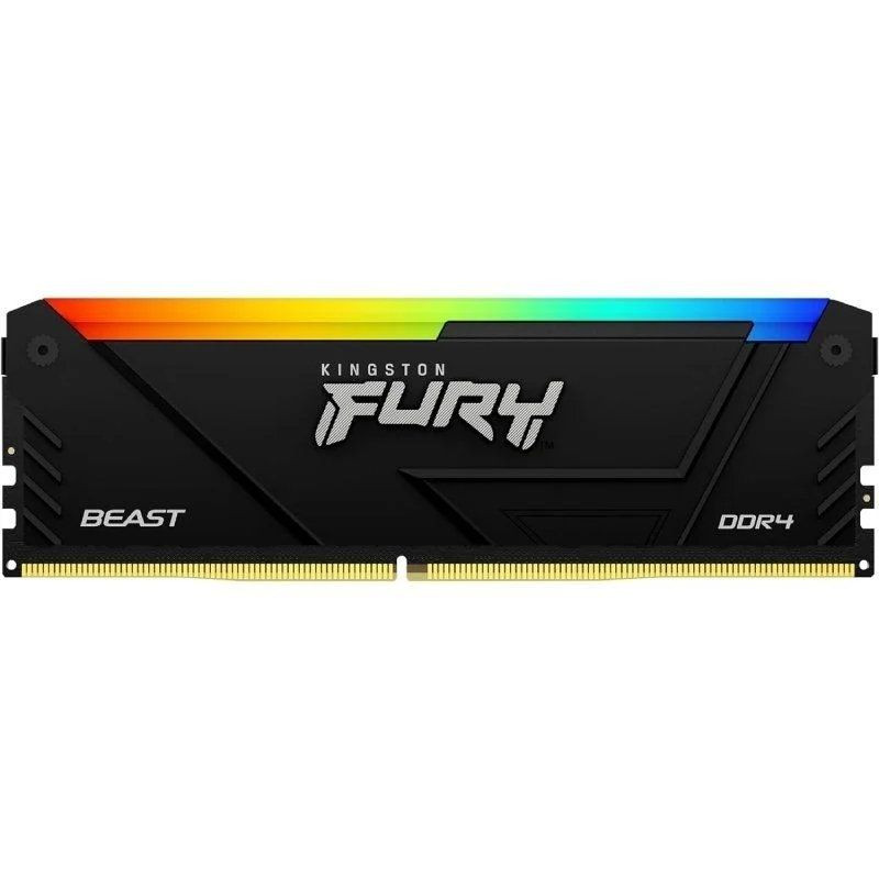 Memoria RAM Kingston FURY Beast RGB 8GB/ DDR4/ 3600MHz/ 1.35V/ CL17/ DIMM