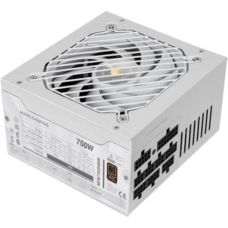 Fuente de Alimentación Mars Gaming MPB750SIM/ 750W/ Ventilador 14cm/ 80 Plus Bronze