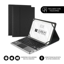 Funda con Teclado Subblim Keytab Pro Bluetooth Touchpad para Tablets de 9.6'-10.8'/ Negra