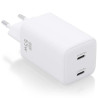 Cargador de Pared GaN Aisens ASCH-65W2P039-W/ 2xUSB Tipo-C/ 65W