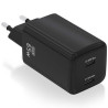 Cargador de Pared GaN Aisens ASCH-65W2P040-BK/ 2xUSB Tipo-C/ 65W