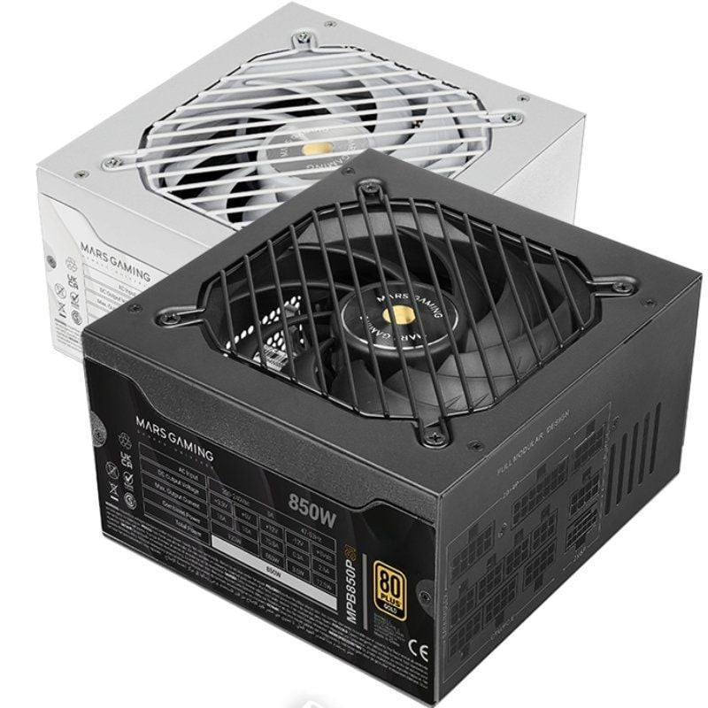 Fuente de Alimentación Mars Gaming MPB850PSI/ 850W/ Ventilador 14cm/ ATX 3.1/ PCIe 5.1/ 80 Plus Gold